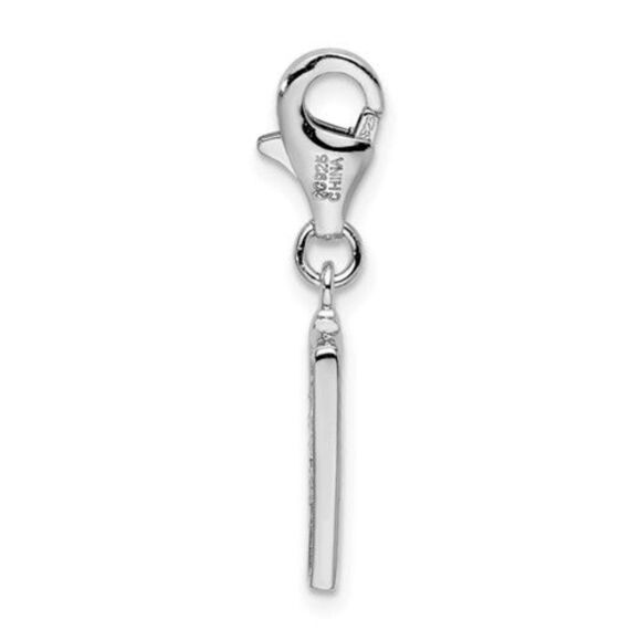 Amore La Vita Sterling Silver Rhodium-plated Polished CZ Letter H Initial Charm - Picture 3 of 4